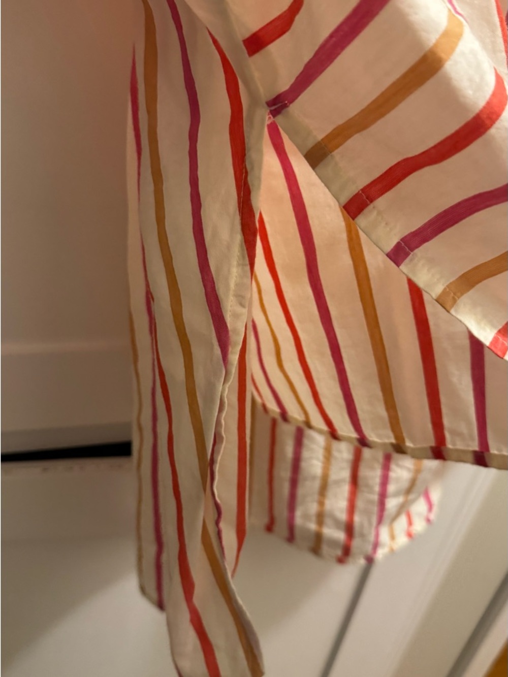 Pilcro Cream Button-Down Shirt with Pink & Orange Stripes - Picture 4 of 8